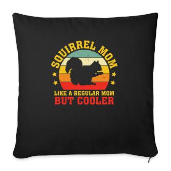 Retro Squirrel Mom Vintage Forest Animal Mother - Sofa pillowcase 17,3'' x 17,3'' (45 x 45 cm) - black - Front