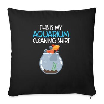 Aquarium - Housse de coussin décorative 45 x 45 cm - noir - Devant