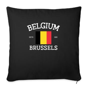 Belgium - Sofa pillowcase 17,3'' x 17,3'' (45 x 45 cm) - black - Front