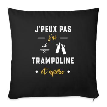 je peux pas j'ai trampoline apéro humour - Housse de coussin décorative 45 x 45 cm - noir - Devant