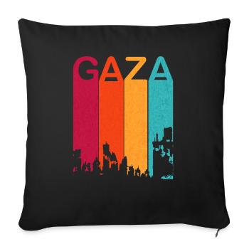 Retro Gaza is under attack 2023 - Sofa pillowcase 17,3'' x 17,3'' (45 x 45 cm) - black - Front