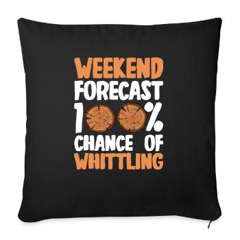 Wood Shining Wood Carving - Sofa pillowcase 17,3'' x 17,3'' (45 x 45 cm) - black - Front