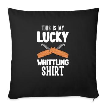Wood Shining Wood Carving - Sofa pillowcase 17,3'' x 17,3'' (45 x 45 cm) - black - Front