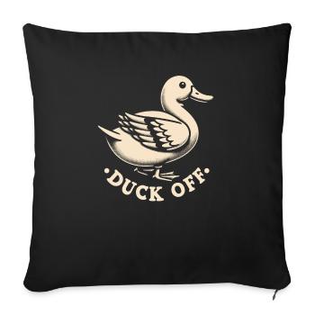 Duck Hunter Pun, Duck Off, Vintage Waterfowl Duck - Sofakissenbezug 45 x 45 cm - Schwarz - Vorne