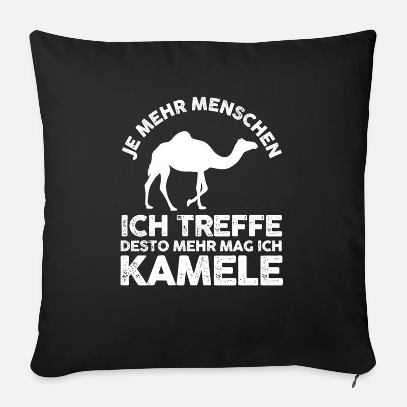 Kamel - Sofakissenbezug 45 x 45 cm - Schwarz