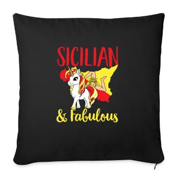 Sicily Flag Italy Sicily - Sofa pillowcase 17,3'' x 17,3'' (45 x 45 cm) - black - Front