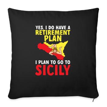 Sicily Flag Italy Sicily - Sofa pillowcase 17,3'' x 17,3'' (45 x 45 cm) - black - Front