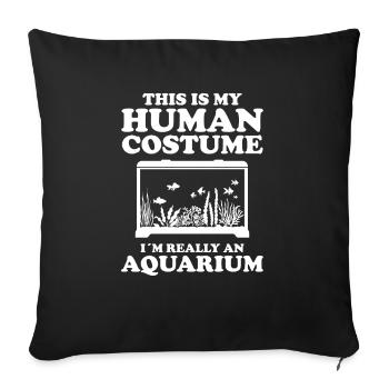 Aquarium - Housse de coussin décorative 45 x 45 cm - noir - Devant