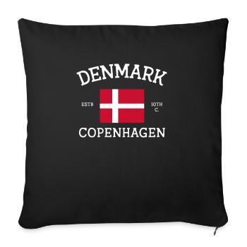 Denmark - Sofa pillowcase 17,3'' x 17,3'' (45 x 45 cm) - black - Front