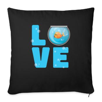 Aquarium - Housse de coussin décorative 45 x 45 cm - noir - Devant