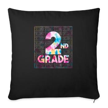 Tie Dye 2nd Grade Typography Team Second Grade - Sofa pillowcase 17,3'' x 17,3'' (45 x 45 cm) - black - Front