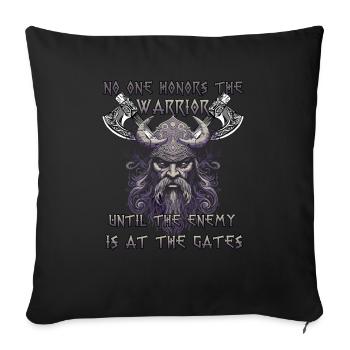 Nordisch Valor Geschenk für Wikinger-Enthusiasten - Sofakissenbezug 45 x 45 cm - Schwarz - Vorne