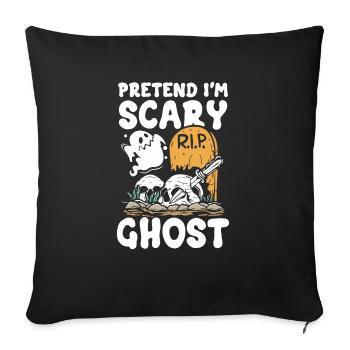 Je fais semblant d’être un fantôme effrayant - Housse de coussin décorative 45 x 45 cm - noir - Devant