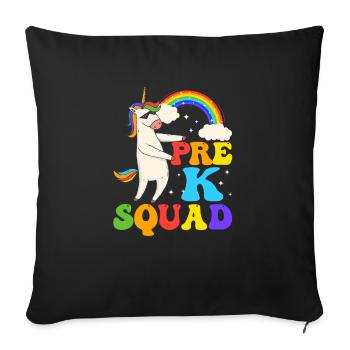 Pre-K Squad Flossing Unicorn 100. Tag der Schule - Sofakissenbezug 45 x 45 cm - Schwarz - Vorne
