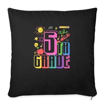 5th grade typography team fifth graders at 100 - Sofa pillowcase 17,3'' x 17,3'' (45 x 45 cm) - black - Front