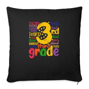 3. Third Class Typography Team Grader 100. - Sofa pillowcase 17,3'' x 17,3'' (45 x 45 cm) - black - Front