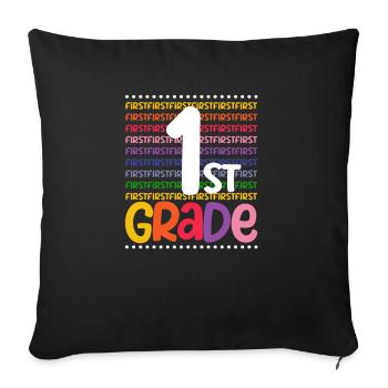 Équipe de typographie de 1ère année 100 élèves de première année. - Housse de coussin décorative 45 x 45 cm - noir - Devant