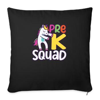 Pre-K Squad Flossing Unicorn 100. Tag der Schule - Sofakissenbezug 45 x 45 cm - Schwarz - Vorne