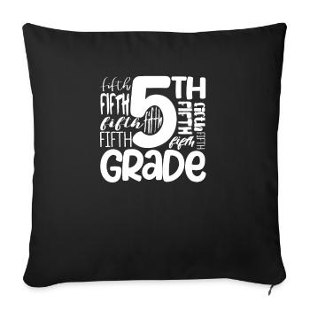 Équipe de typographie de 5e année Élèves de cinquième année à 100 ans - Housse de coussin décorative 45 x 45 cm - noir - Devant