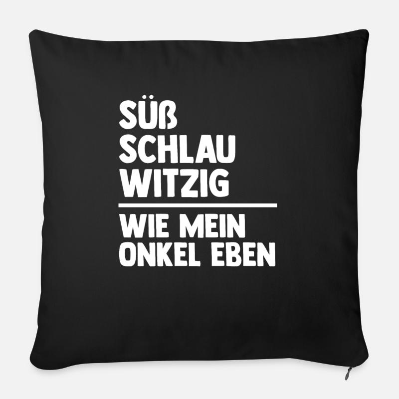 Onkel Neffe Nichte - Sofakissenbezug 45 x 45 cm - Schwarz