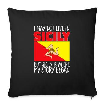 Sicily Flag Italy Sicily - Sofa pillowcase 17,3'' x 17,3'' (45 x 45 cm) - black - Front