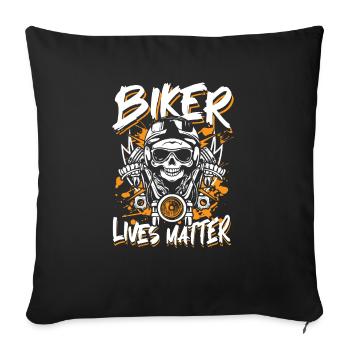 Biker lives matter - Sofa pillowcase 17,3'' x 17,3'' (45 x 45 cm) - black - Front