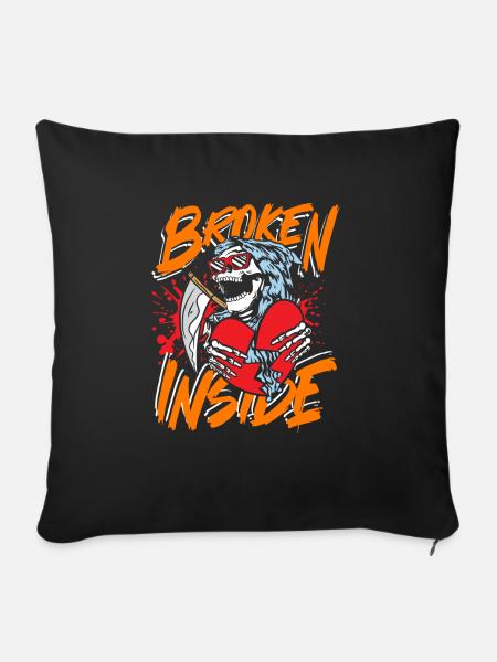Broken inside - Sofakissenbezug 45 x 45 cm - Schwarz