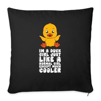 Canard drôle Canards mignons - Housse de coussin décorative 45 x 45 cm - noir - Devant