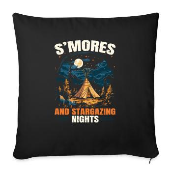 Glamping Camper Nature Camp Tente Happy Glamper - Housse de coussin décorative 45 x 45 cm - noir - Devant