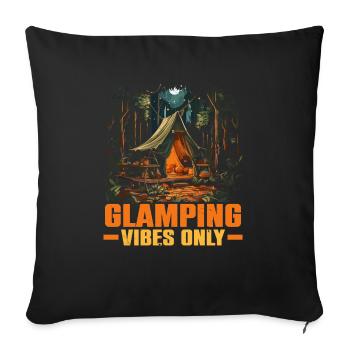 Glamping Camper Nature Camp Tente Happy Glamper - Housse de coussin décorative 45 x 45 cm - noir - Devant