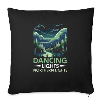 Aurora Borealis Dark Sky Nature Lichtspiel - Sofakissenbezug 45 x 45 cm - Schwarz - Vorne