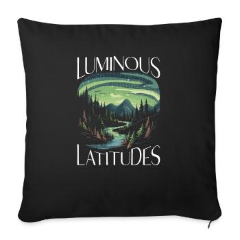 Aurora Borealis Dark Sky Nature Lichtspiel - Sofakissenbezug 45 x 45 cm - Schwarz - Vorne