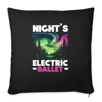 Aurora Borealis Dark Sky Nature Lichtspiel - Sofakissenbezug 45 x 45 cm - Schwarz - Vorne