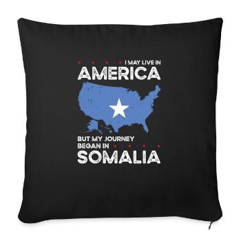 Patriote américain d’origine somalienne États-Unis cultivé - Housse de coussin décorative 45 x 45 cm - noir - Devant