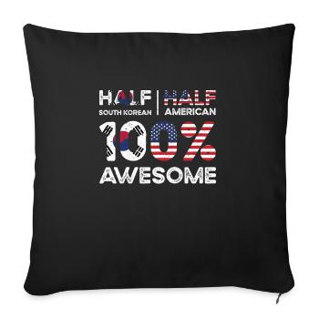 South Korean American Patriot USA Grown South - Sofa pillowcase 17,3'' x 17,3'' (45 x 45 cm) - black - Front