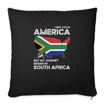 South African American Patriot USA Grown South - Sofa pillowcase 17,3'' x 17,3'' (45 x 45 cm) - black - Front