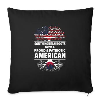 South Korean American Patriot USA Grown South - Sofa pillowcase 17,3'' x 17,3'' (45 x 45 cm) - black - Front