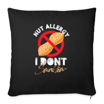 Allergie aux noix - Je n’avale pas d’adultère blague cacahuète - Housse de coussin décorative 45 x 45 cm - noir - Devant