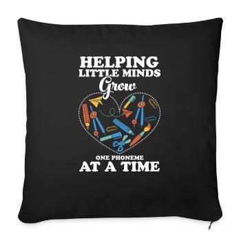 ESL Teacher Helping Little Minds Grow One Phonemes - Sofa pillowcase 17,3'' x 17,3'' (45 x 45 cm) - black - Front
