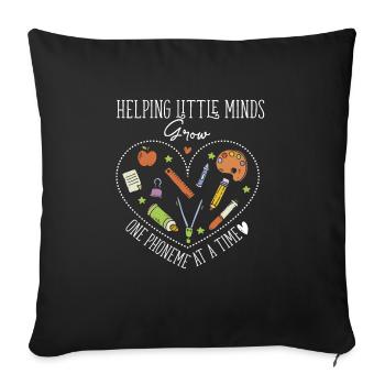 ELL Teacher Helping Little Minds Grow One Phonemes - Sofa pillowcase 17,3'' x 17,3'' (45 x 45 cm) - black - Front