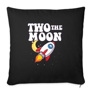 Astronaut 2nd Birthday Party Theme Two The Moon - Sofakissenbezug 45 x 45 cm - Schwarz - Vorne