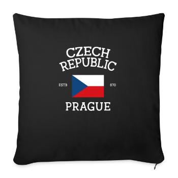 Tchéquie - Housse de coussin décorative 45 x 45 cm - noir - Devant