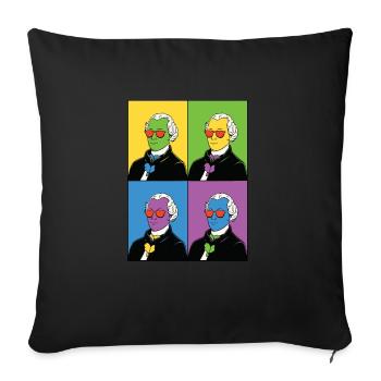 Philosopher Philosophy Immanuel Kant - Sofa pillowcase 17,3'' x 17,3'' (45 x 45 cm) - black - Front
