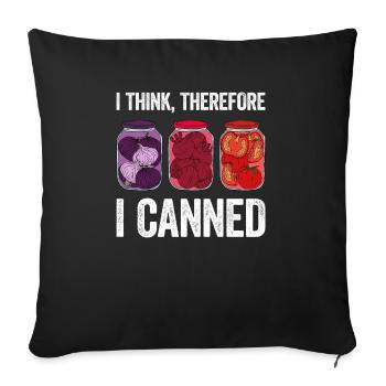 I Think Therefore I Canned - Sofa pillowcase 17,3'' x 17,3'' (45 x 45 cm) - black - Front