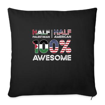 Patriote américain palestinien États-Unis - Housse de coussin décorative 45 x 45 cm - noir - Devant