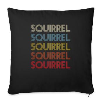 Squirrel Retro Vintage Forest Animal Rodent - Sofa pillowcase 17,3'' x 17,3'' (45 x 45 cm) - black - Front