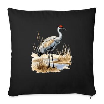Vogelbeobachtung Sandhill Crane Nebraska Sandhill - Sofakissenbezug 45 x 45 cm - Schwarz - Vorne