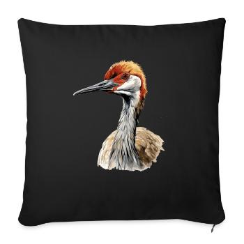 Vogelbeobachtung Sandhill Crane Nebraska Sandhill - Sofakissenbezug 45 x 45 cm - Schwarz - Vorne