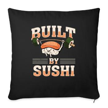 Japonais Nourriture Sushi Amateur Bodybuilder - Housse de coussin décorative 45 x 45 cm - noir - Devant