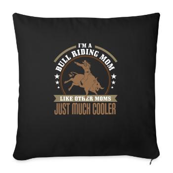 Bulls Riding Rodeo Gift - Sofa pillowcase 17,3'' x 17,3'' (45 x 45 cm) - black - Front